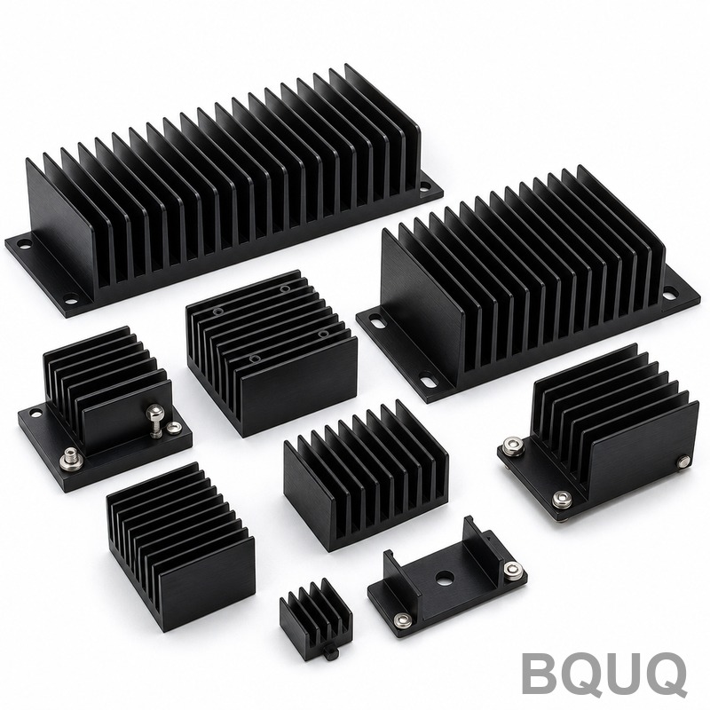 BQUQ Schwarz eloxierte Aluminium-Kühlkörper-Kollek