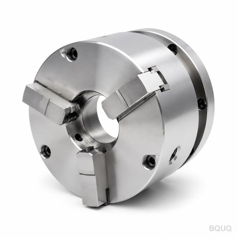 BQUQ CNC-gefräste pneumatische Spannzangenfutter mit 3 Backen und Durchgangsbohrung für Automatendrehmaschinen