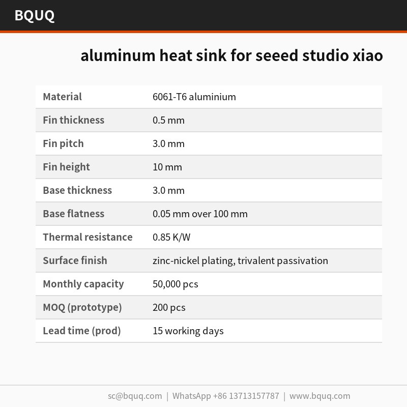 Aluminium-Kühlkörper für Seeed Studio XIAO